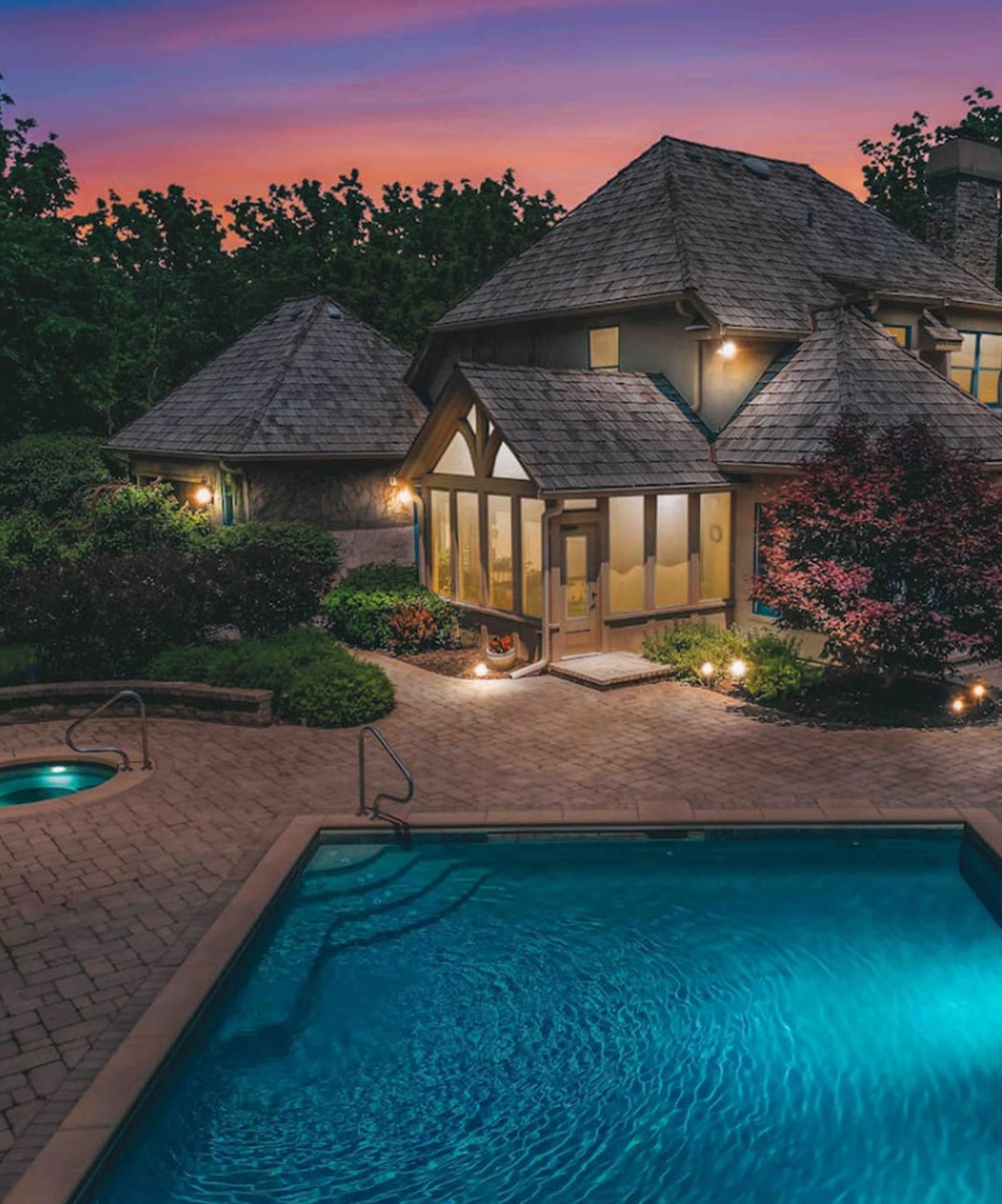 Swimming pool at a Lake Geneva vacation rental